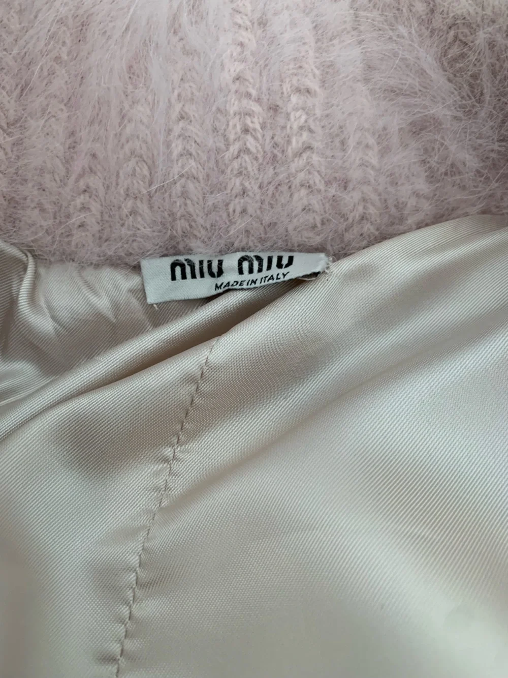 RARE Miu Miu angora goat fur coat jacket pink NWT